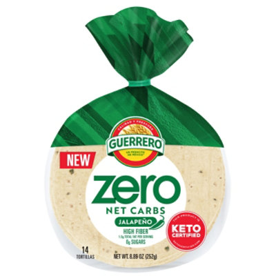 Guerrero Zero Net Carbs Jalapeno Tortillas Street Taco Size - 14 pack - Image 1