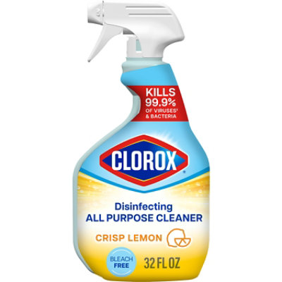 Clorox Disinfecting All Purpose Cleaner Bleach Free, Crisp Lemon Scent - 32 Fl. Oz. - 32 FZ - Image 2