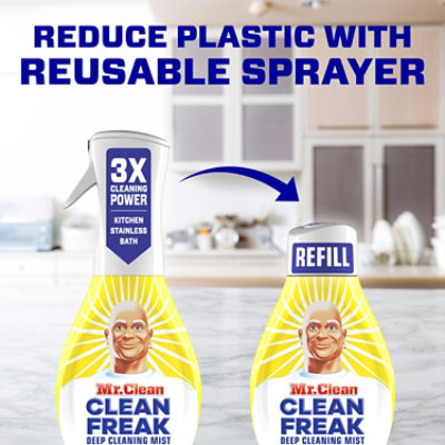 Mr. Clean Clean Freak Deep Cleaning Mist Cleaner Spray Plus Refill, Lemon Zest - 2-16 Fl. Oz. - 2-16 FZ - Image 4