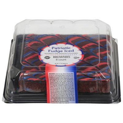 Mjays Patriotic Fudge Iced Brownie With Red & Blue Drizzle And Candy Stars 8ct - 13 OZ - Image 2