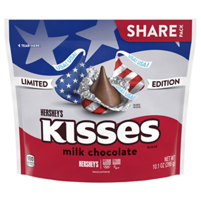 Limited Edition Hersheys Milk Chocolate Kisses With Patriotic Foils Share Pack Stand Up Bag - EA - Image 3