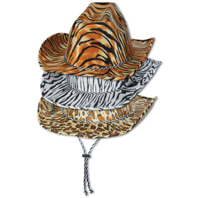Beistle - Animal Print Cowboy Hats - 6 Pack - Image 1