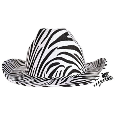 Beistle - Zebra Print Cowboy Hat - 6 Pack - Image 1