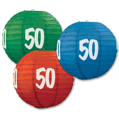 Beistle - "50" Paper Lanterns - 6 Pack 3 each - Image 1