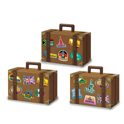 Beistle - Luggage Favor Boxes - 12 Pack 3 each - Image 1