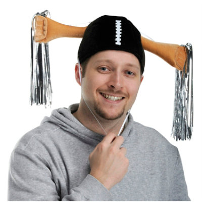 Beistle - Plush Football Shaker Cap - 6 Pack - Image 1