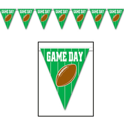 Beistle - Game Day Football  Pennant Banner - 12 Pack - Image 1