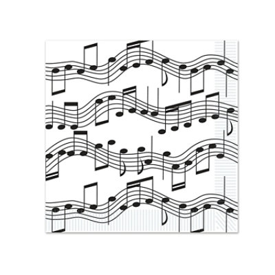 Beistle - Musical Notes Beverage Napkins - 12 Pack 16 each - Image 1