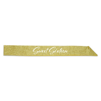 Beistle - Sweet Sixteen Glittered Sash - 6 Pack - Image 1