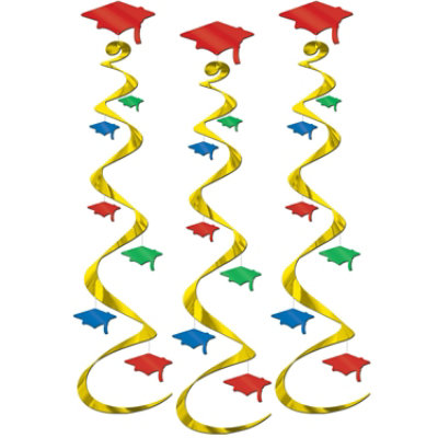 Beistle - Grad Cap Whirls - 6 Pack 3 each - Image 1