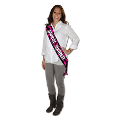 Beistle - Sweet Sixteen Satin Sash - 6 Pack - Image 1