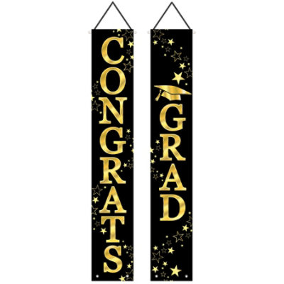 Beistle - Congrats Grad Fabric Door Panel Set - 12 Pack - Image 1