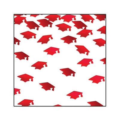 Beistle - Red Grad Caps Confetti - 6 Pack 0.5 oz each - Image 1