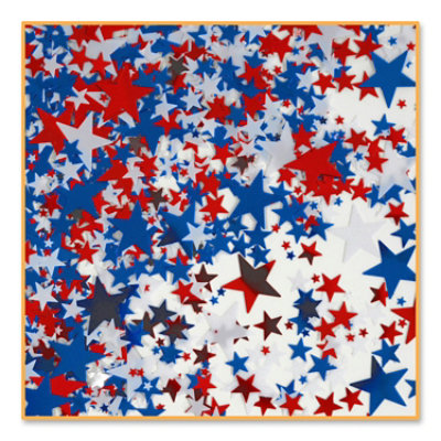 Beistle - Red, White & Blue Stars Confetti - 6 Pack 0.5 oz each - Image 1