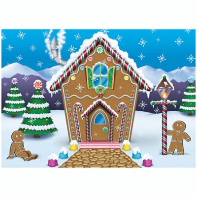 Beistle - Gingerbread House Fabric Backdrop - 6 Pack - Image 1