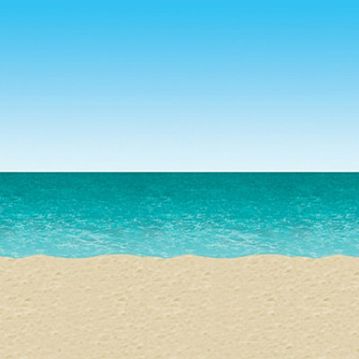 Beistle - Ocean & Beach Backdrop - 6 Pack - Image 1