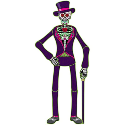 Beistle - Jointed Day Of The Dead Male Skeleton - 12 Pack - Image 1
