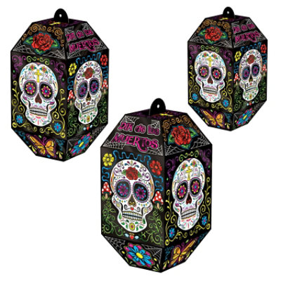 Beistle - Foil Day Of The Dead Paper Lanterns - 12 Pack 3 each - Image 1