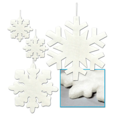 Beistle - Fluffy Snowflakes - 12 Pack 4 each - Image 1