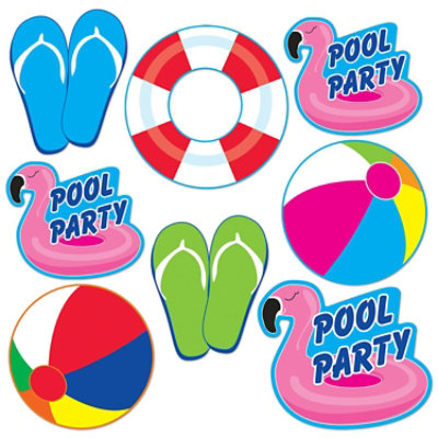 Beistle - Pool Party Cutouts - 12 Pack 8 each - Image 1