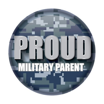 Beistle - Proud Military Parent Button - Blue Military - 6 Pack - Image 1