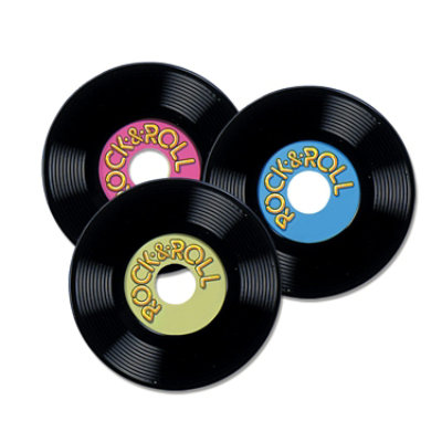Beistle - Personalize Plastic Records - 12 Pack 3 each - Image 1