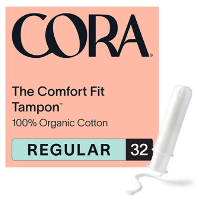 Cora Organic Cotton Tampons Regular - 32 CT
