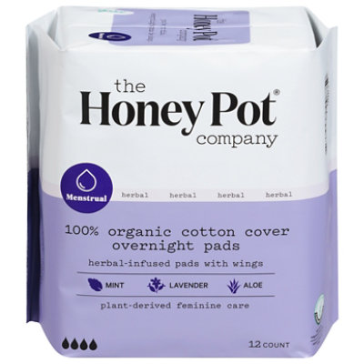 The Honey Pot Organic Herbal Pad Overnight - EA - Image 1