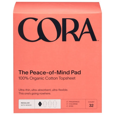 Cora Organic Ultra Thin Regular Pads - 32 CT - albertsons