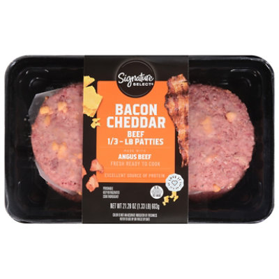 Signature Select Beef Patty Bacon Cheddar 21.32 Oz - 21.32 OZ