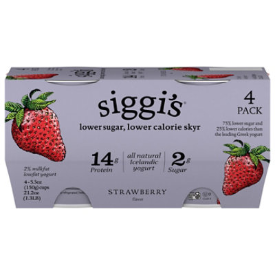 Siggi's Low Fat Strawberry Yogurt 4pk - 4-5.3 OZ - Image 3