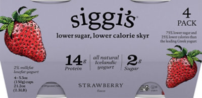 Siggi's Low Fat Strawberry Yogurt 4pk - 4-5.3 OZ - Image 2