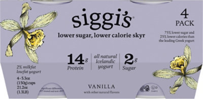 Siggi's Low Fat Vanilla Yogurt 4pk - 4-5.3 OZ - Image 2