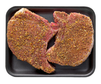 Pork Chop Bone In Savory Steak Seasoning - LB - Image 1