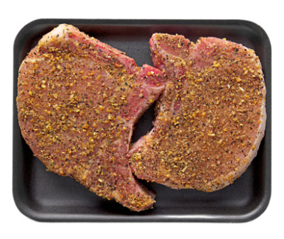 Pork Chop Bone In Puebla Fajita Seasoning - LB - Image 1