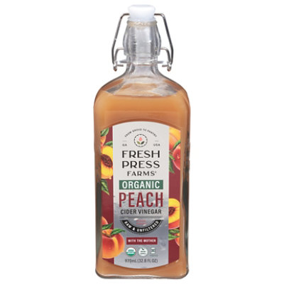 Fresh Press Farms Cider Vinegar Peach Organic - 32.8 FZ - Image 2