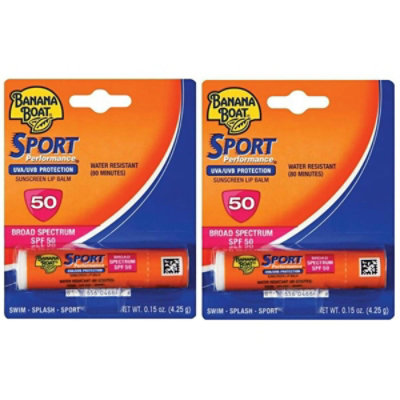 Banana Boat 0.15 oz Sport Ultra Lip Balm with SPF 50, Pack of 2 - Image 1