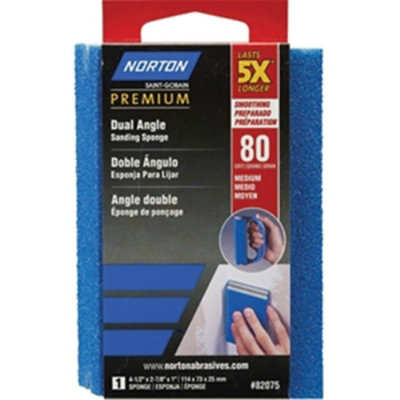 Norton 82075 5 x 80 Grit Dual Angle Sanding Sponge - Image 1