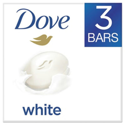 UNI 3.17 oz Dove White Beauty Bar, Light Scent-Pack of 3 - Image 1