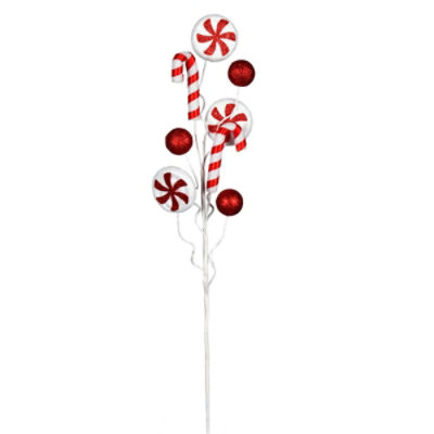 Vickerman 20 in. Red & White Candy Cane Swirl Spray-Bag of 6 - Image 1
