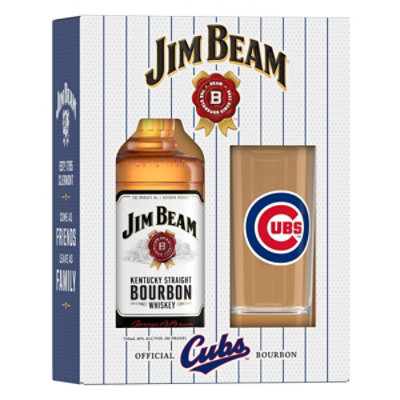Jim Beam W/cubs Glass - 750 ML - Image 1