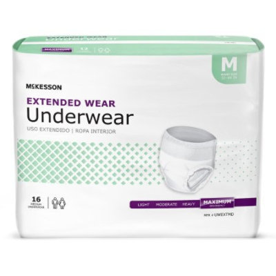 McKesson Extended Wear Underwear, Adult, Unisex, Pull-on with Tear Away Seams, Disposable, Heavy Absorbency, Medium, Bag 16 count - Image 2