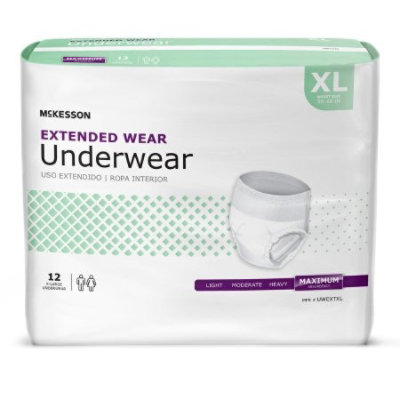 McKesson Extended Wear Underwear, X-Large, 58 to 68 In. Waist, Adult, Unisex, White, Disposable, Heavy Absorbency, 48 Count - Image 2