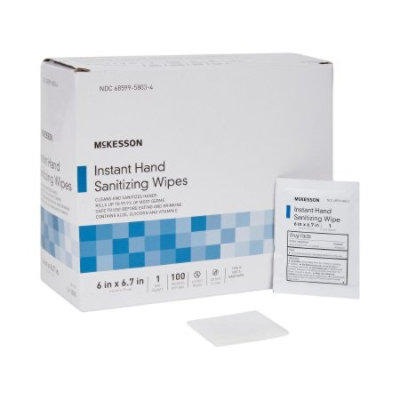 McKesson Instant Hand Sanitizing Wipes, Ethyl Alcohol, 70% Strength, Individual Packet, Alcohol Scent, Single Use, 6 Inches x 6.7 Inches, Latex-free 100 count - Image 2