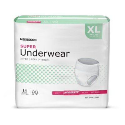 McKesson Super Underwear, Adult, Unisex, Pull-on with Tear Away Seams, Disposable, Moderate Absorbency, X-Large 56 count - Image 2