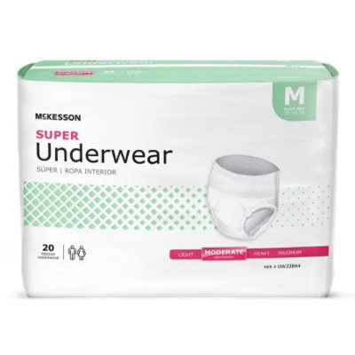 McKesson Super Underwear, Medium, Adult, Unisex, Disposable, Moderate Absorbency, 80 Count - Image 2