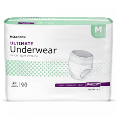 McKesson Ultimate Underwear, Medium, Adult, Unisex, Disposable, Heavy Absorbency, 80 Count - Image 1