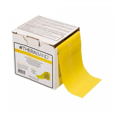 Exercise Resistance Band TheraBand Yellow 6 Inch X 50 Yard X-Light Resistance - Image 1