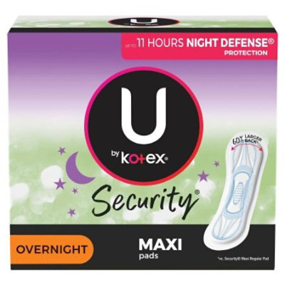 U by Kotex Security Maxi/Overnight Pads, Regular Length, Heavy Absorbency, Unscented, 112 Count - Image 1