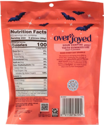 Overjoyed Sour Fruit Flavored Vampire Teeth Gummies - 7 Oz - Image 5